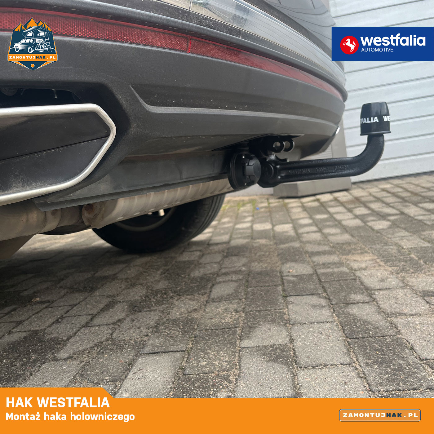 Detal haka Westfalia i gniazda elektrycznego w VW Touareg